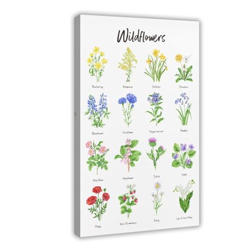Aquarelle fleurs sauvages Coquelicot Lily pour chambre cocooning