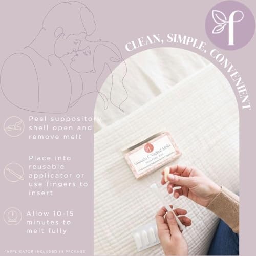 Image of Femallay Organic Vitamin E Vaginal Melts - Original (Unscented) - 1-pack | Feminine Moisturizing Support for Gentle Daily Vaginal Hydration & Comfort, with Natural Ingredients that Sooth and Refresh