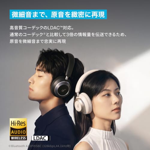 Image of Anker Soundcore Space One Pro (Bluetooth 5.3 Wireless Headphone) [Up to 60 Hours of Music Playback / Ultra Noise Canceling 3.5 / LDAC / High Resolution Support (Wireless /Wired) / Multipoint
