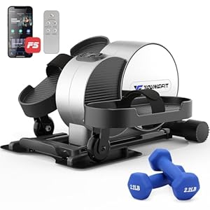 YOUNGFIT Under Desk Elliptical Machine, Electric Leg Exerciser While Sitting for Seniors Adults, Quiet & Portable Pedal Exerciser with Telescopic Handle, Smart APP, LCD Display, and Remote Control
