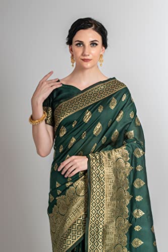 Image of Lilots Women's Designer Banarasi Silk Jacquard Designer Saree With Blouse Piece