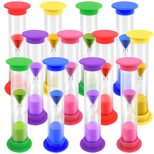 Shindel 2 Minute Sand Timer, 12PCS Hourglass Timers for Brushing Teeth, Teachers Classroom, Game and Productivity Tool