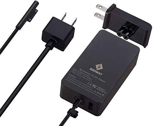 Surface Pro Charger, E EGOWAY 44W 15V 2.58A Power Supply Adapter Compatible with Surface Pro X 7 6 5 Surface Laptop 3 2 1 Surface Go Surface Book with Wall Plug and 6ft Power Cord