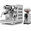 Rocket Espresso Appartamento TCA Espresso Machine and Eureka Mignon Silenzio 55 Grinder Bundle (Stainless Steel Black/Chrome)