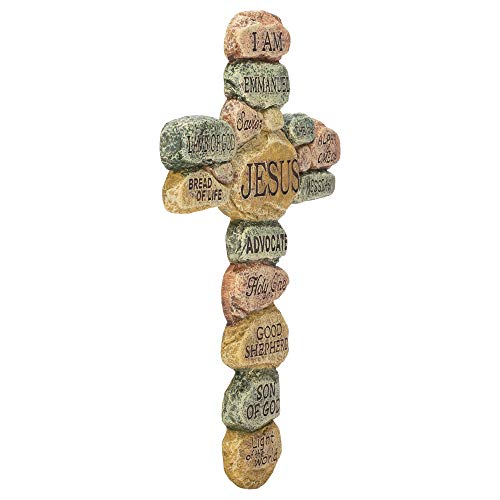 Dicksons Names Of Jesus Christ Pebble 10 Inch Resin Decorative Hanging Wall Cross #TOP2