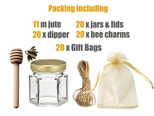 Ahhute Confezione da 20 1,5 oz vasetti di vetro