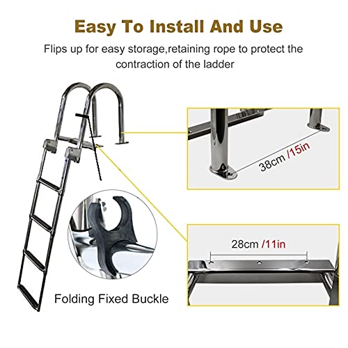 Escalera telescópica 4 pasos para piscina y barco miniatura 4