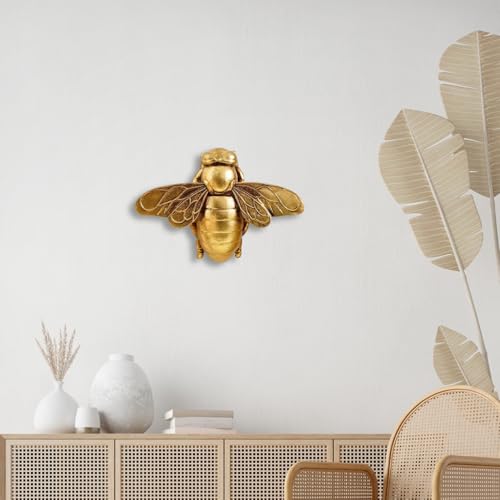 Décoration murale d'abeille vintage dorée 3D maison objet tendance nature