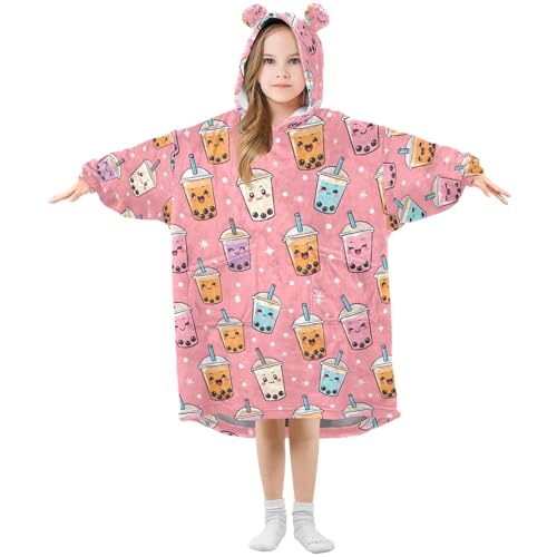 Couverture à capuche thé aux bulles idéale pour les soirées pyjama