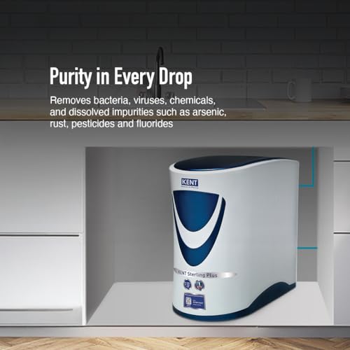 Image of KENT Sterling Plus RO Water Purifier | ISI Marked | Multiple Purification Process |RO + UV + UF + TDS Control | 6L Tank | 20 LPH Flow | Under the Counter | White