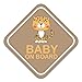 Pegatina para coche con diseño de bebé sobre borde, 10 x 10 cm, autoadhesiva, resistente a la intemperie, R127 (n.º 1 leopardo)