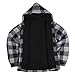 Gary Com Heavyweight Fleece Jacket Men with Hooded Sherpa Lined Warm Zip Up Buffalo Plaid Winter Coat Grey 4XL