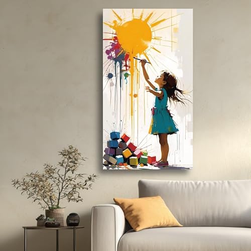 Toile pour chambre d'enfant sans cadre déco murale créative - 3