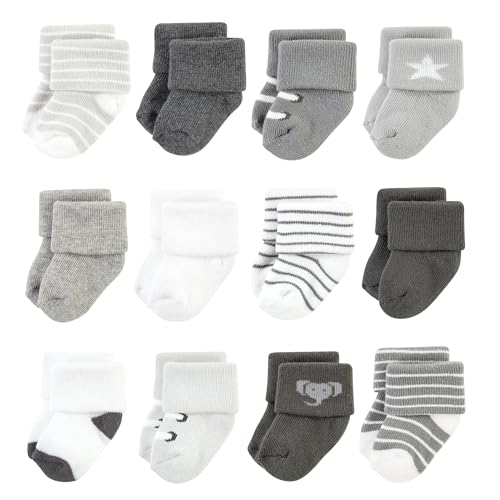 Image of Hudson Baby baby-girls Cotton Rich Newborn and Terry Socks