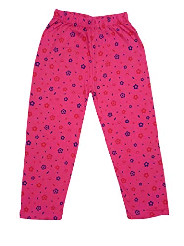 Image of indi weaves Girls Regular Fit Pure Cotton Pajama Pants Pack of 4 Soft Breathable All Over Printed Nightwear Comfortable Sleepwear Lounge Pants for Kids