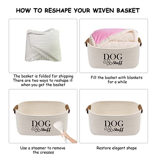 Product Image 3: Geyecete Square Dog toy basket storage Cotton Rope Storage Basket Pet/Pet Toy And Accessory Storage Bin Doy Toy Box-Beige