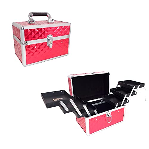 Maleta Para Maquiagem Porta Joias Bijuterias e Acessórios (VERMELHA)