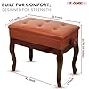 Best Piano Benches: Top 5 Piano Bench Reviews and Buyer’s Guide 16 5 CORE Piano Bench 3 Inch Padded Cushioned Stool Wooden Heavy Duty Musician Chair Height Adjustable Keyboard Seat w Storage Nonslip Rubber Feet Caramel Brown - PNB WD HD CML BR #1