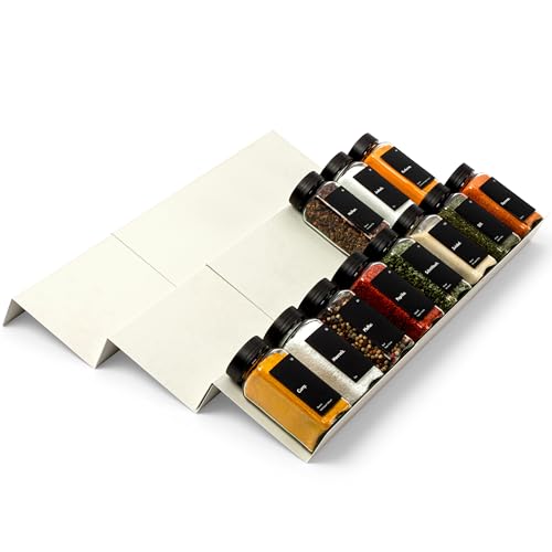 KIVY Étagère à épices - Réglable et compatible avec tous les tiroirs - Organisateur d'épices - Tiroir de cuisine - Insert de tiroir à épices - Rangement des épices - Insert à épices en métal