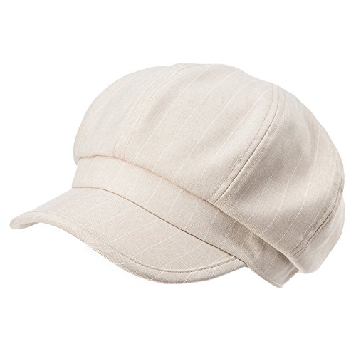 Newsboy Cabbie Cap Visor Beret Baker Hat Painter Caps for Women Beige