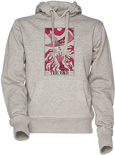 Sweat à capuche gris unisexe The End Tarotes pour homme et femme