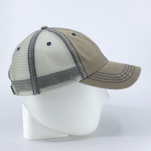 Image of The Vintage Year Distressed Cotton Unstructured Soft Mesh Breathable Adjustable Dirty Wash Dad Hat Trucker Baseball Cap