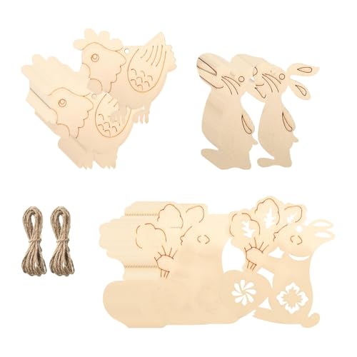 oshhni Recortes de animais de madeira inacabados Decorações de batismo Enfeites de parede para sala