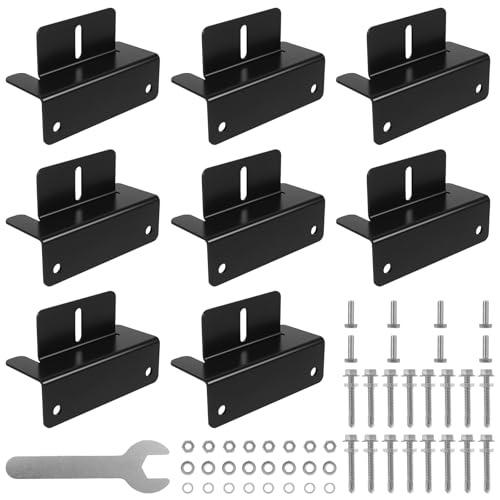 8Pcs Solar Panel Z Bracket Holder Kit Aluminum Alloy Solar Panel Mounting Bracket with Screws Mounting Hardware for RV Roof..(Black,9-Piece Set)