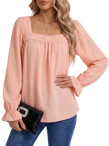 Women's Square Neck Long Sleeve Blouse - image 2
