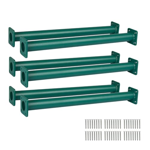 Barcaloo 22 Inch Monkey Bars for Kids Outdoor - Set of 6 Green Powder Coated Indoor Monkey Bar Set for Backyard Kit with Mounting Plates