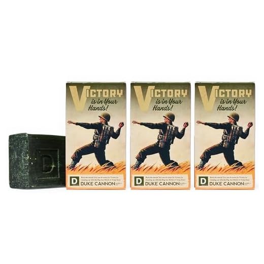 Duke Cannon Supply Co. Big Brick of Soap Bar for Men WWII Collection Smells Like Victory (Clean, Fresh w/Hint of Seagrass) Multi-Pack- Superior Grade, Extra Large, All Skin Types, 10 oz (3 Pack)