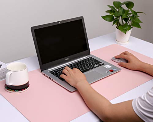 Non-Slip Desk Pad,Mouse Pad,Waterproof Pvc Leather Desk Table Protector,Ultra Thin Large Desk Blotter, Easy Clean Laptop Desk Writing Mat For Office Work/Home/Decor(Pink, 31.5" X 15.7") #TOP6