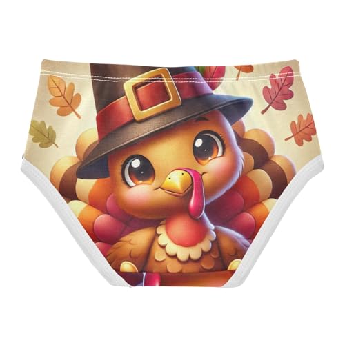 Cute Thanksgiving Turkey Little Girl Panties Girls Underwear Toddler Cotton Cartoon Briefs Girls Undies 2t2