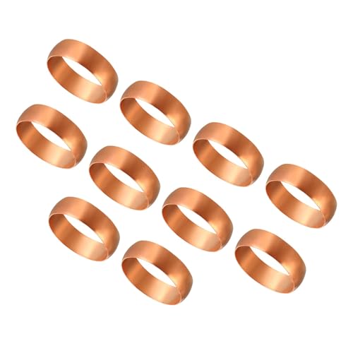 TA-VIGOR 22mm Tube OD Compression Sleeves Ferrules, 10PCS Copper Ferrule Fitting Brass Compression Fittings, Copper Olives Assortment Kit for Oil Water Air Pipe