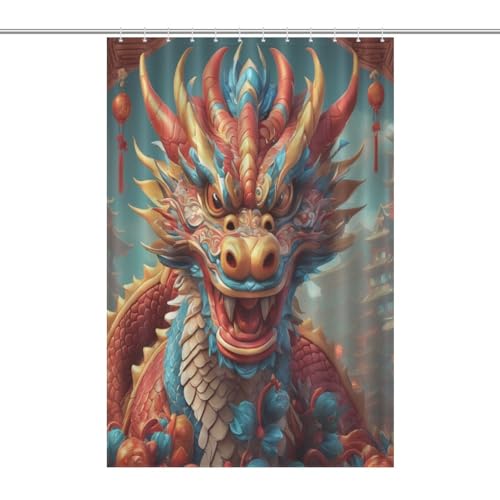 Rideau de douche dragon en polyester 122x183cm lavable - 7