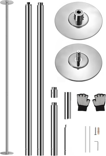 SereneLife Pole Dance Stange Indoor – Höhenverstellbar, Statisch & Rotierend, 204–274cm Turnstange Indoor für Zuhause – Robuster Stahl, Kein Bohren – Fitness Poledance Tanztraining – 280kg Traglast