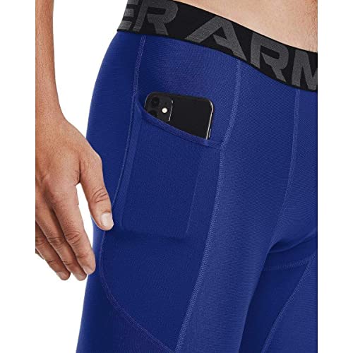 Under Armour Bermuda de compressão masculina Armour Heatgear, Azul royal (400)/branco, M