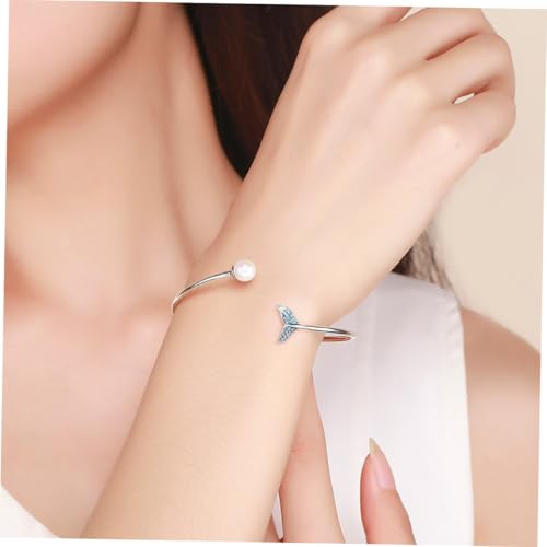 Bracelet jonc argent queue de sirène bleu aux finitions de luxe