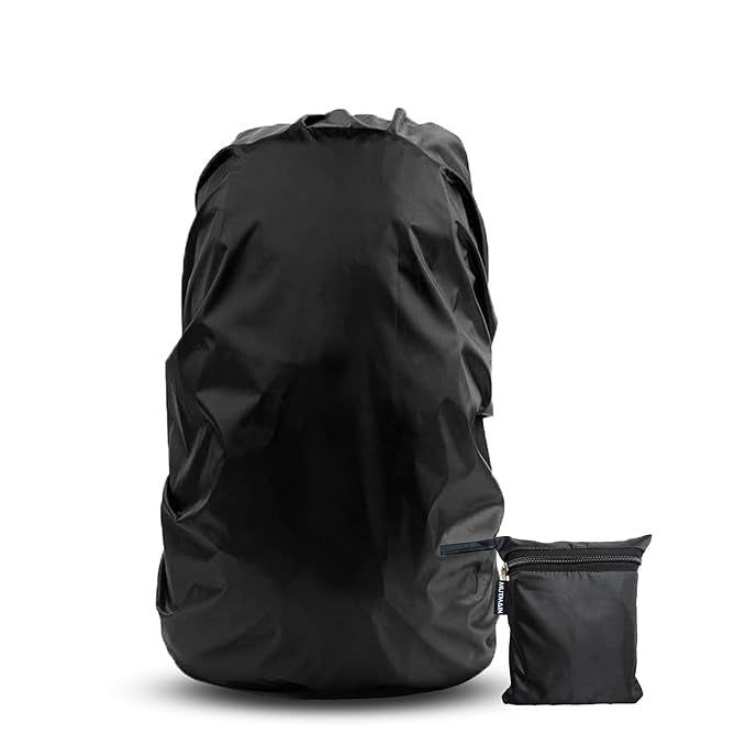 infinity caart Waterproof Backpack Rain Cover, Black, Foldable with Zippered Pouch, Outdoor Travel Hiking-picture-21
