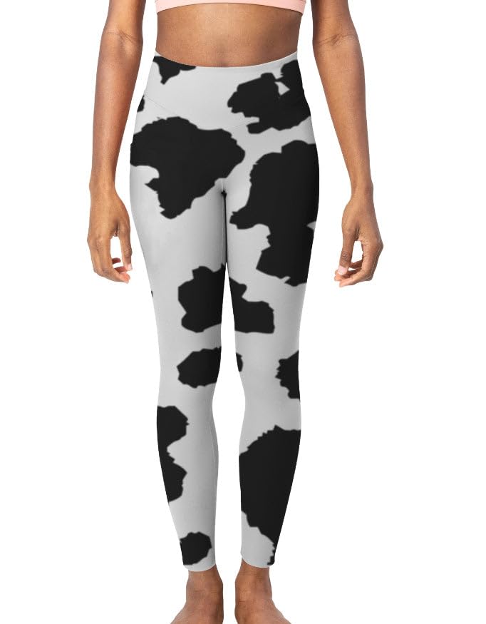 Women's Printed Leggings | Cow Maze Slim Fit Stretchable Bottomwear | 180 GSM Lycra Polyester Graphic Leggings | Casual, Festival & Workout Wear-image-33