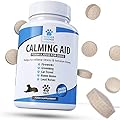 Natural Calming Supplements for Dogs - 120 Non Drowsy Chicken Flavour Supplements - Relieves Stress & Anxiety related to Fireworks, Grooming, Loud Noises, Car Journeys, Separation & Aggression