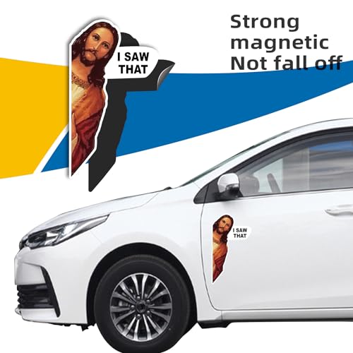 Wzcndidi JE-23 I Saw That Jesus Sticker Magnet Stickers Car Decals Funny For Car Vehicle Truck Bumper Decal thumb #2