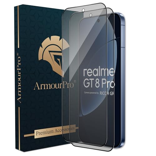 Image of ArmourPro Anti-Glare Matte Tempered Glass for GT 8 Pro, Pack of 2, Anti Fingerprint Screen Protector, 9H Scratch Resistant, Smooth Touch, Full Edge to Edge Coverage