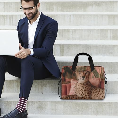 Bolsa para portátil con estampado Cheetah y múltiples bolsillos miniatura 3