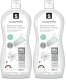 Suavinex, Detergente para Biberones y Tetinas. Limpia biberones, tetinas, chupetes y accesorios. Sin perfume. No deja residuos. Textura Gel. 82% Ingredientes de Origen Natural. 500 ml (Paquete de 2)