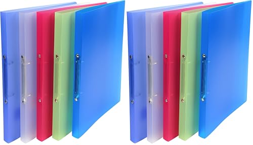 Image of Exacompta - Ref. 54169E - 1 Chromaline Translucent Flexible PP Binder - 2 Round Rings, Diameter 15 mm - Spine 20 mm - External Dimensions: 32 x 25 cm - A4 File Format - 5 Random Colors (1 Item)