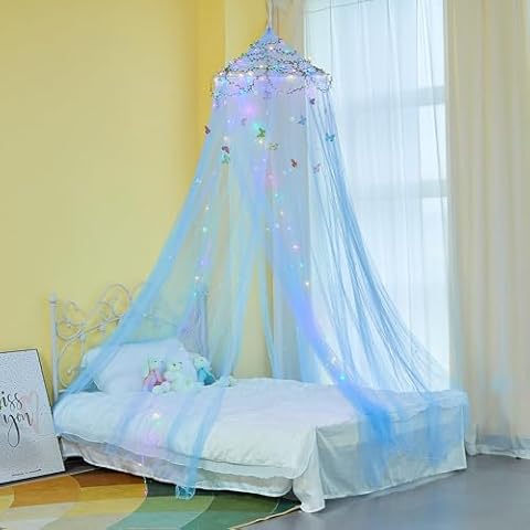Unicorn Castle Kids Bed Canopy with Stars Cover