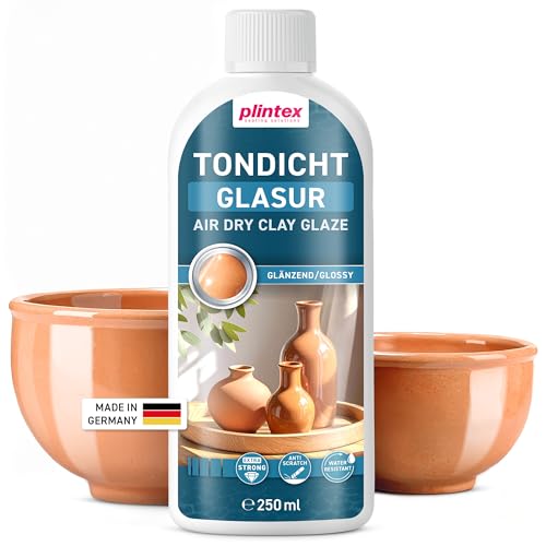 PLINTEX® Tondicht Versiegelung 250ml wasserfest & lösungsmittelfrei - Keramik-Versiegelung & Glasur ohne Brennen für Ton, Gips, Beton, Terrakotta & Gießpulver I Made in Germany