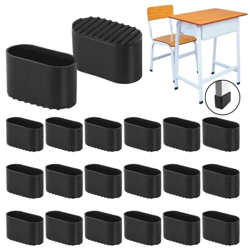 20 Stück Stuhlbeinkappen,Fußkappen Für Gartenstühle,40 X 20 Mm Stuhlbeinkappen Oval,Schutzkappen Für Stuhlbeine,Stuhlkappen,Für Gartenstühle，Anti-Lärm Kratzfest Schutzkappen Für Stuhlbeine