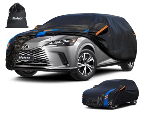 Image of Custom Fit SUV Car Cover for Lexus RX RX330 RX350 RX450 RX500 (2003-2026), Upgraded Waterproof All Weather Outdoor Auto Cover with Driver Door Zipper & Mirror Pockets, UV /Snow /Dust Protection